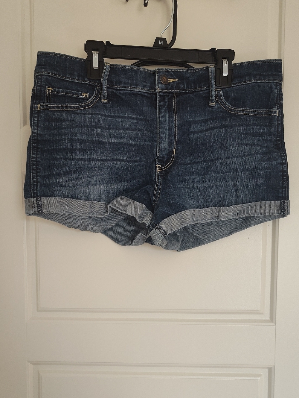 Hollister Indigo Rolled Hem Denim Shorts